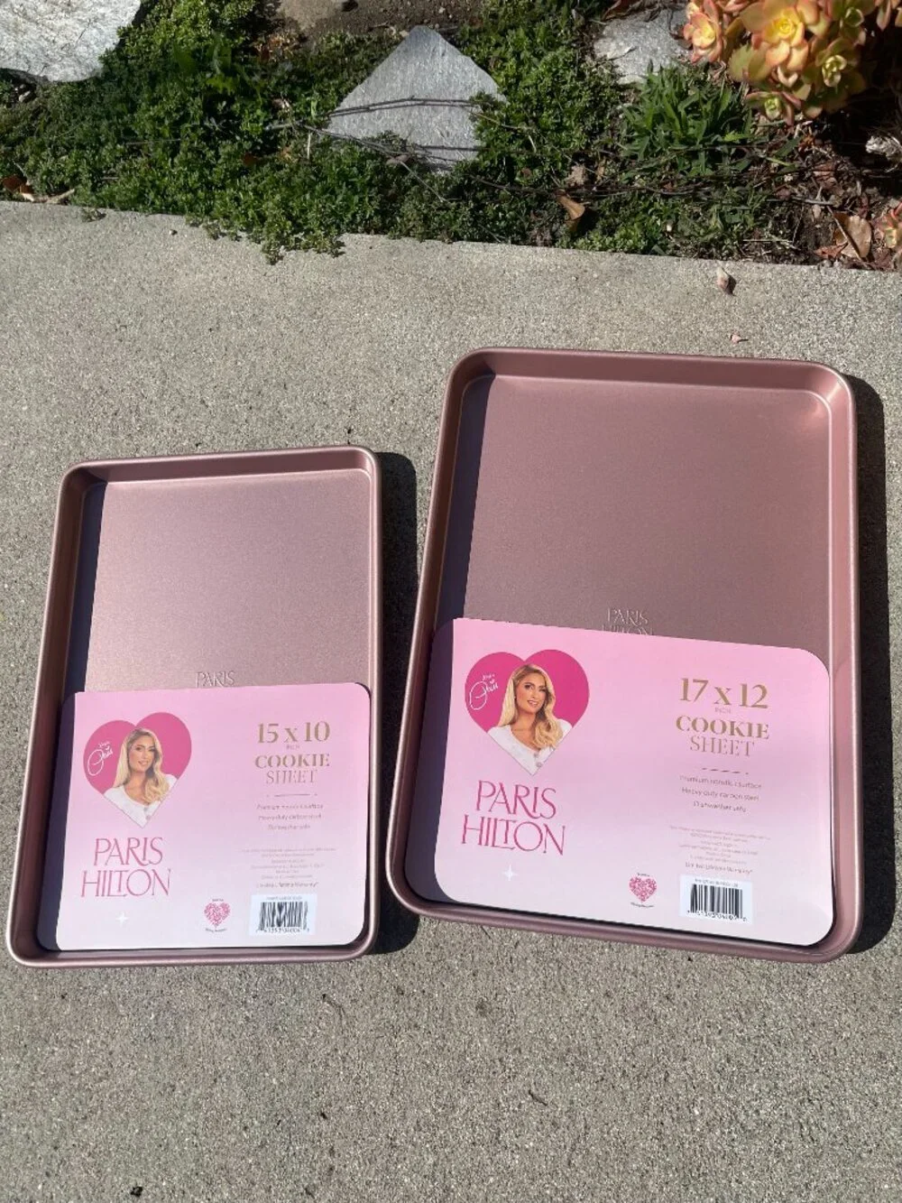 Paris Hilton Rose Gold Cookie Sheet Set 2pc NWT